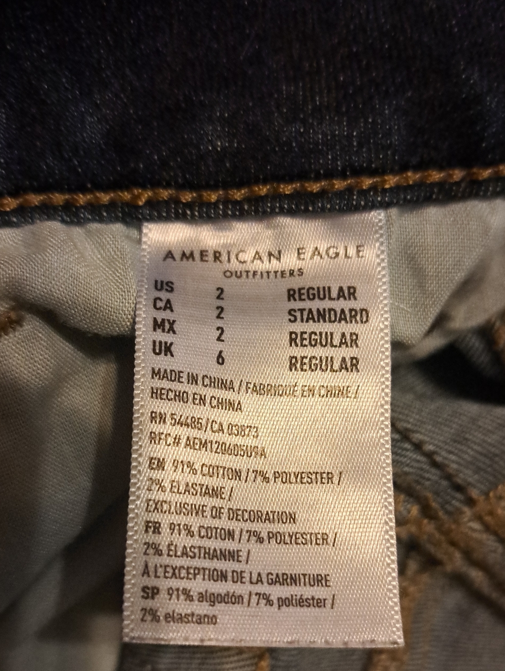 American Eagle Outfitters dark blue denim mini skirt. Size 2 Regular. - Picture 8 of 9